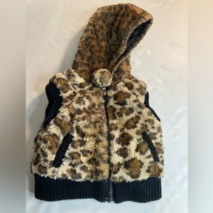 Toby New York girls leopard hooded fleece 18M-2T
